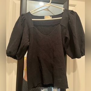 Smocked black top